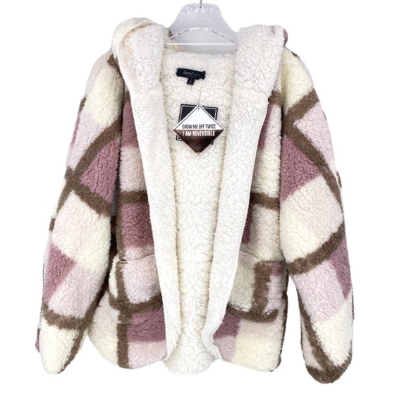 Sweet Rain Jackets & Blazers - SWEET RAIN Reversible Faux Shearling Pink Cream